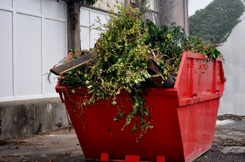 Workers clearing construction waste